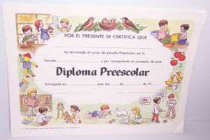 SPANISH LANGUAGE PRESCHOOL DIPLOMA AWARDSCHOOL SUPPLY 6  