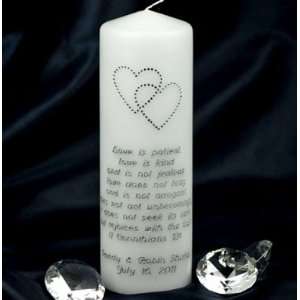    Crystal Joined Hearts Unity Candle 20 Verses