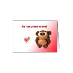 Cute Monkey Love Valentines Day Card Card