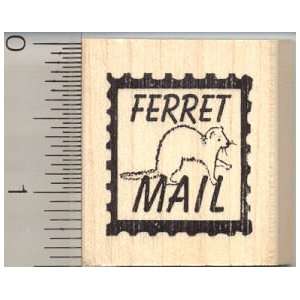    Ferret Mail Faux Postage Rubber Stamp Arts, Crafts & Sewing