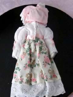 Vintage Kitty Cat Doll Porcelain Face & Paws Old Fashioned Dress 