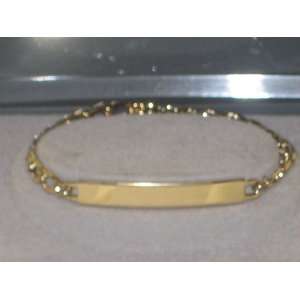  Vintage Speidel Gold Tone Engravable ID Bracelet w/ Link 