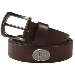    Oklahoma Sooners Brown Leather Concho Belt