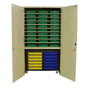 Tote Tray Mobile Cart Garage Cabinet   30 Totes