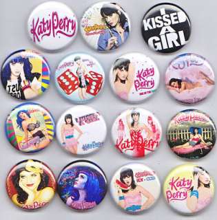 KATY PERRY Badges x15  I kissed a girl California Gurls  