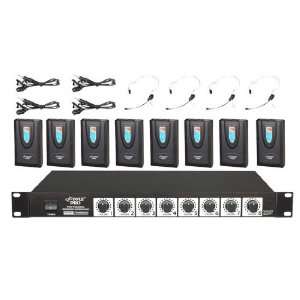  Pyle Pro Rack Mount 8 Channel Wireless Microphone System 