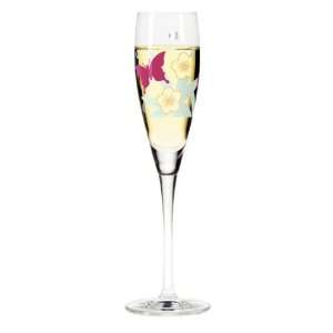  Champagne Glass, Pearls, Butterfly, Designer Color Enamel Prosecco 