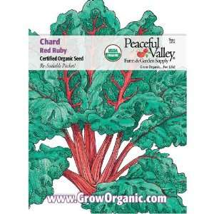  Organic Chard Seed Pack, Red Ruby Patio, Lawn & Garden