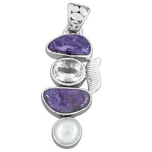   Charoite Topaz South Sea Pearl Gemstone Pendant Jewelry Jewelry