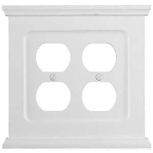  Mantel White Wood   2 Duplex Outlet Wallplate