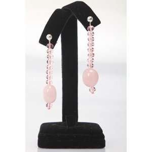  Pink Crystal & Rose Quartz Earrings   Handmade Arts 