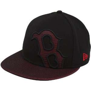  MLB New Era Boston Red Sox Black Scarlet Overlay 59FIFTY Fitted 