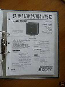 Service Manual Sony SA W441/W442/W541/W542 Active,ORIG  
