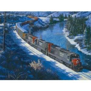 RAILROAD JIGSAW PUZZLE   SOUTHERN PACIFIC RAILROAD   Winter on Trckee 