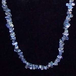  Blue Kyanite Tumbled Chips Necklace (18) w/Clasp   1pc 