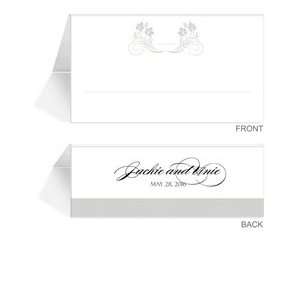  230 Personalized Place Cards   Vine Splendor in Pewter 