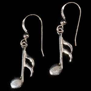  Sterling Silver 16th Note Earrings Musical Instruments