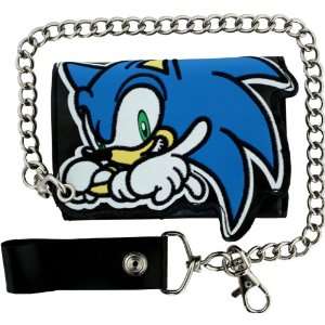  Sonic The Hedgehog De Cut Tri Fold Chain Wallet w/ Chain 