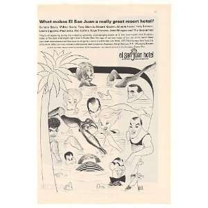  1966 Sammy Davis Stars El San Juan Hotel Hirschfeld Print 