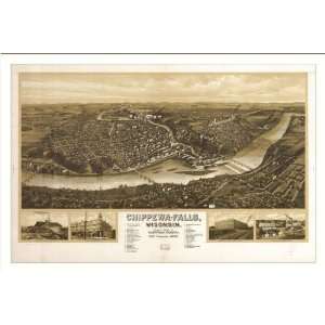  Historic Chippewa Falls, Wisconsin, c. 1907 (L) Panoramic 