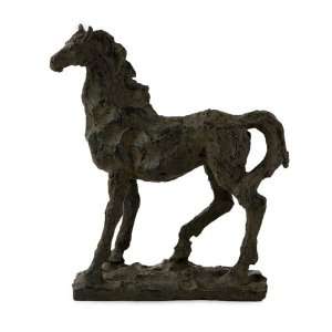  11 Homespun Chiseled Black Stallion Horse Table Decor 