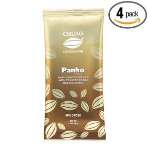 Chuao Chocolatier Panko Dark Chocolate Bar, 2.8 Ounces Bars (Pack of 4 
