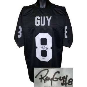 Ray Guy Autographed Jersey   Black Prostyle #8   Autographed NFL 