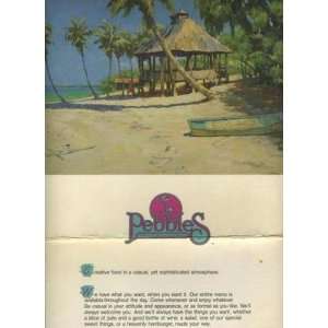  Pebbles Restaurant Menu & Wine List Florida 1991 