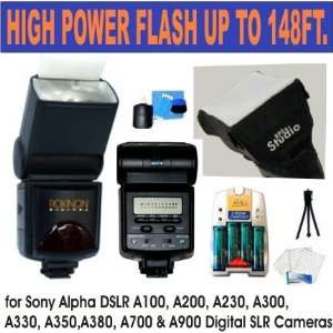 Zoom Flash w/ LCD Panel, Guide Number 45m/148ft At 85mm Zoom for Sony 