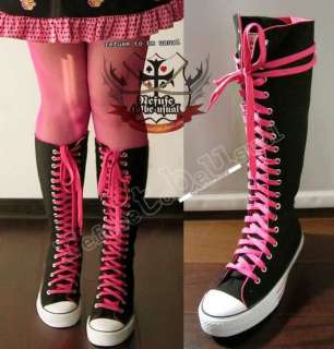 134 shoe lace KNEE HI ALL STAR CONVERSE BOOTS HOT PINK  