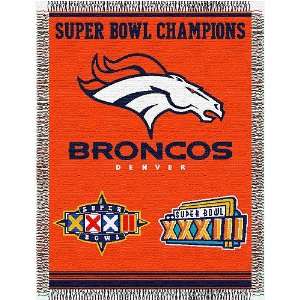  Denver Broncos Throw   Super Bowl Commemorative Woven 