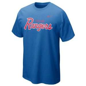  Texas Rangers Royal Heather Nike Slidepiece T Shirt 