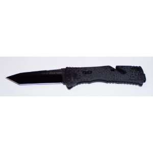 SOG TF 7 Trident Assisted Opening Knife Plain Edge, Tanto, Black 