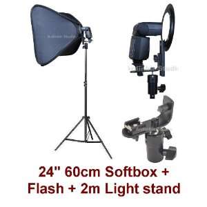  Studio Portable Hot Shoe Flash Softbox Stand Kit with 