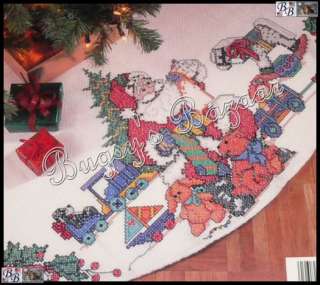 Bucilla SANTA CHECKING HIS LIST Counted Cross Stitch Christmas Tree 