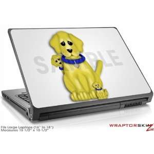  Large Laptop Skin   Puppy Dogs on White by WraptorSkinz 