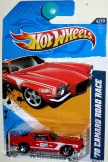 1970 Chevy Camaro Road Race 2012 Hot Wheels PERFORMACE #4/10 red 
