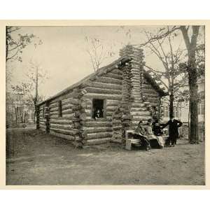   Hunters Cabin Wooded Island   Original Halftone Print