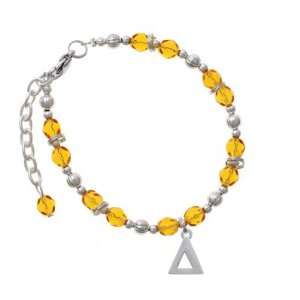 Greek Letter Delta Yellow Czech Glass Beaded Charm Bracelet [Jewelry 