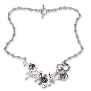  Sterling silver flower necklace, Glimpse of Eden 