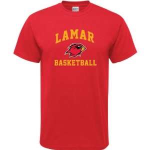  Lamar Cardinals Red Basketball Arch T Shirt Sports 