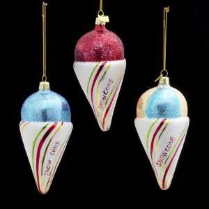   of 12 Noble Gems Blown Glass Glittered Snowcone Christmas Ornaments 6