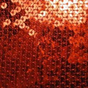    Hologram Stretch Sequins Mesh Fabric Red Flat
