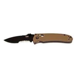  H&K Snody Axis Lock Knife with Sand G10 Handle and Black 