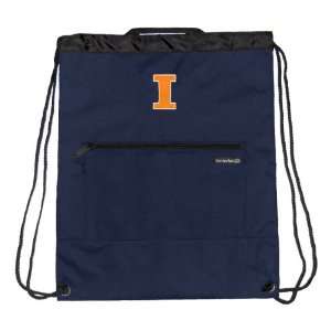  of Illinois Backpack Cinch Drawstring Style Fighting Illini Logo 
