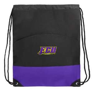 ECU Logo Drawstring Bag Backpack Purple East Carolina University 