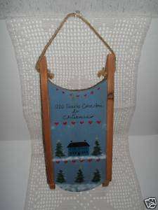 WOOD HAND PAINTED CHRISTMAS HOLIDAY SLED EARLY AMERICAN  