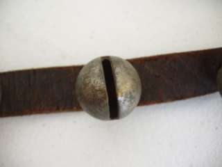   Horse Sleigh Bell on Leather Strap Long 76 w/ 25 Vintage Bells  