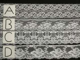 LOT 5 YARDS WHITE LACE CHOICE 2 1/2 5/8 GALLOON TRIM SCALLOP EDGE 