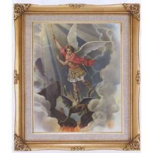  Saint Michael Archangel by Simeone Framed Art, 16 x 20 